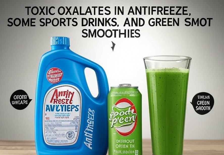 TOXIC OXALATES IN ANTIFREEZE, SOME SPORTS DRINKS, AND GREEN SMOOTHIES