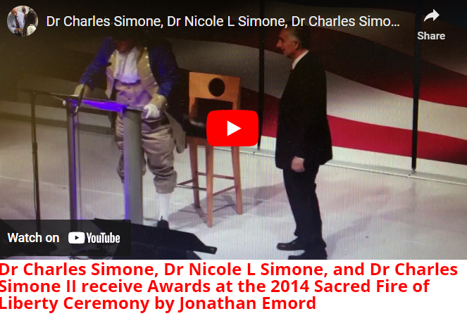 THREE DR SIMONEs RECEIVE AWARDS AT SACRED FIRE OF LIBERTY CEREMONY